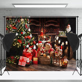 Lofaris Teddy Tragen Dunkel Braun Aus Holz Haus Weihnachten Hintergrund